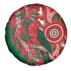 King Parrot Australia Spare Tire Cover Bottlebrushes Aboriginal Art - Aussie Hoodie
