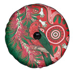 King Parrot Australia Spare Tire Cover Bottlebrushes Aboriginal Art - Aussie Hoodie