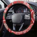 King Parrot Australia Steering Wheel Cover Bottlebrushes Aboriginal Art - Aussie Hoodie