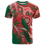 King Parrot Australia T Shirt Bottlebrushes Aboriginal Art - Aussie Hoodie