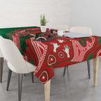 King Parrot Australia Tablecloth Bottlebrushes Aboriginal Art - Aussie Hoodie