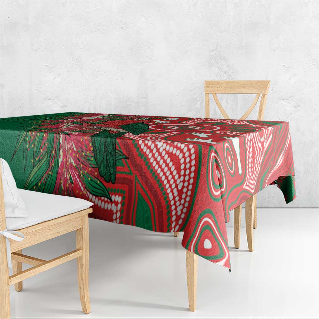 King Parrot Australia Tablecloth Bottlebrushes Aboriginal Art - Aussie Hoodie