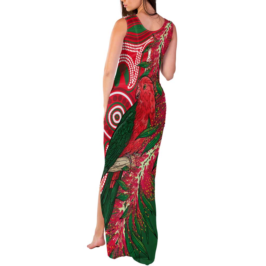King Parrot Australia Tank Maxi Dress Bottlebrushes Aboriginal Art - Aussie Hoodie
