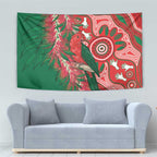 King Parrot Australia Tapestry Bottlebrushes Aboriginal Art - Aussie Hoodie