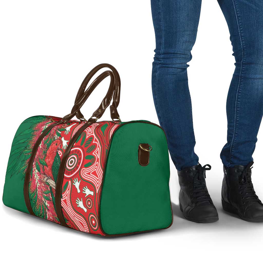 King Parrot Australia Travel Bag Bottlebrushes Aboriginal Art - Aussie Hoodie
