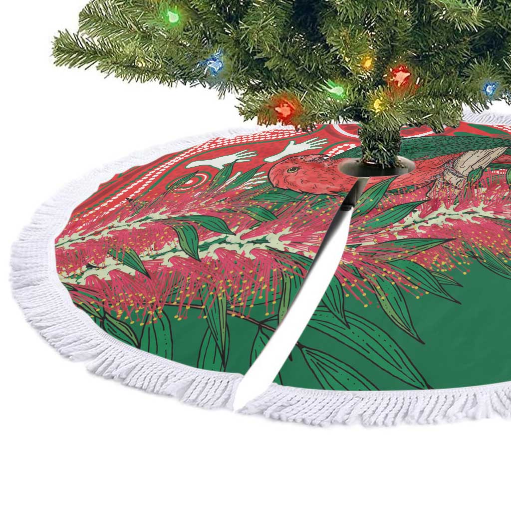 King Parrot Australia Tree Skirt Bottlebrushes Aboriginal Art - Aussie Hoodie