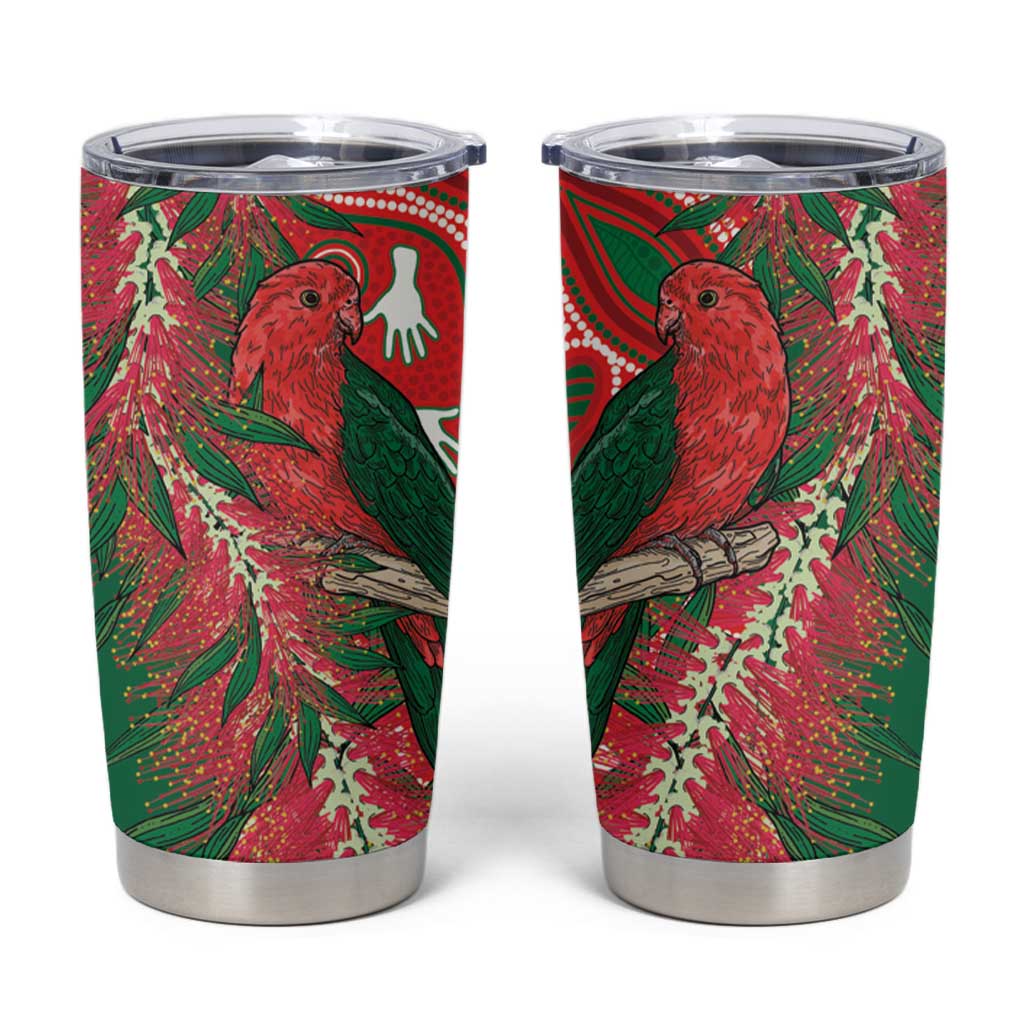 King Parrot Australia Tumbler Cup Bottlebrushes Aboriginal Art - Aussie Hoodie