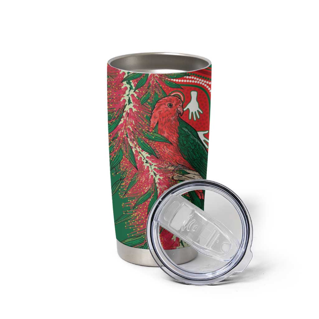 King Parrot Australia Tumbler Cup Bottlebrushes Aboriginal Art - Aussie Hoodie