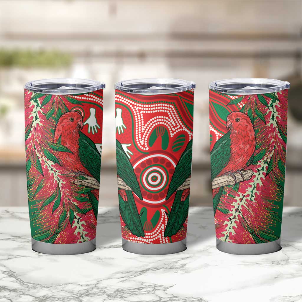 King Parrot Australia Tumbler Cup Bottlebrushes Aboriginal Art - Aussie Hoodie