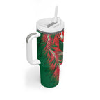 King Parrot Australia Tumbler With Handle Bottlebrushes Aboriginal Art - Aussie Hoodie