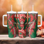 King Parrot Australia Tumbler With Handle Bottlebrushes Aboriginal Art - Aussie Hoodie