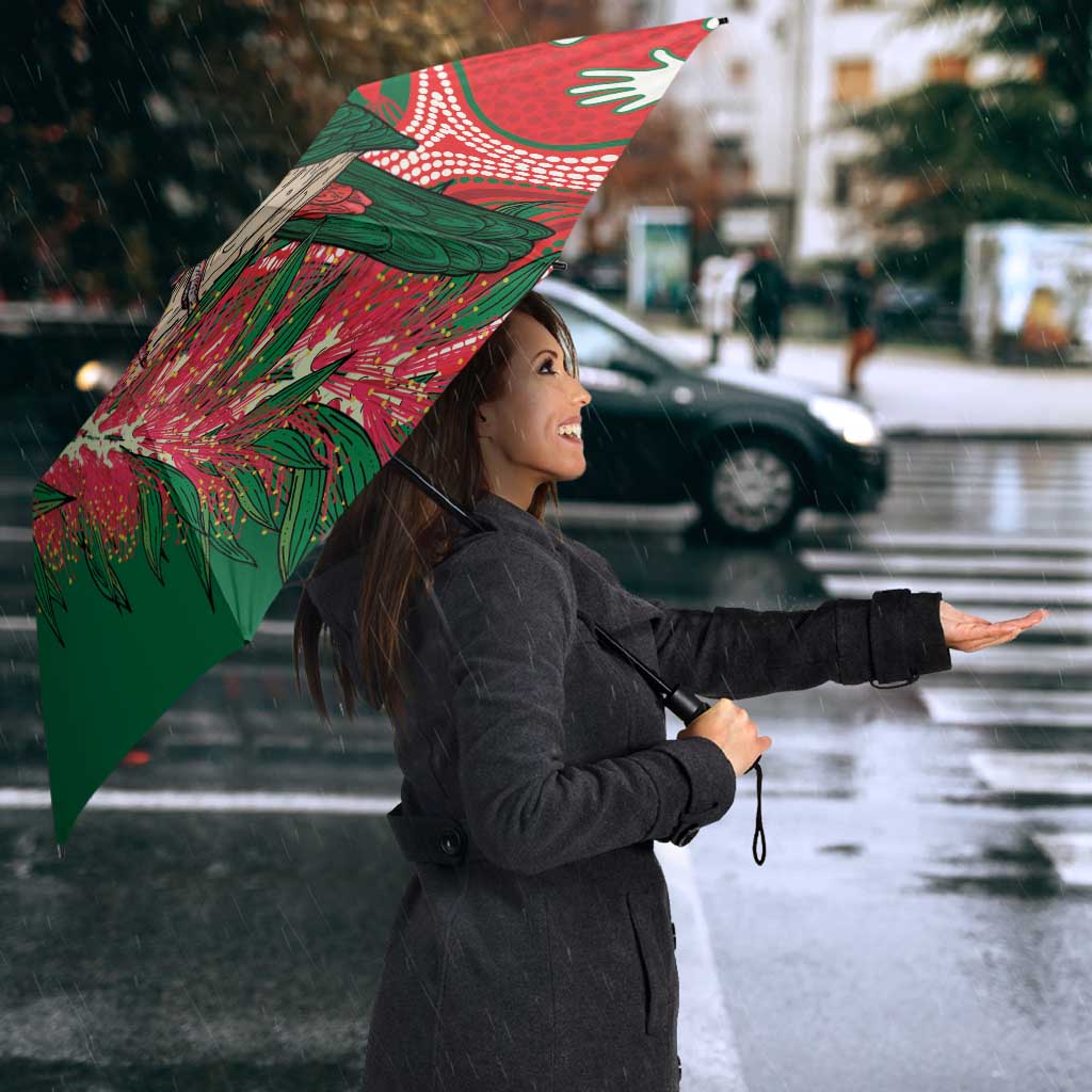 King Parrot Australia Umbrella Bottlebrushes Aboriginal Art - Aussie Hoodie