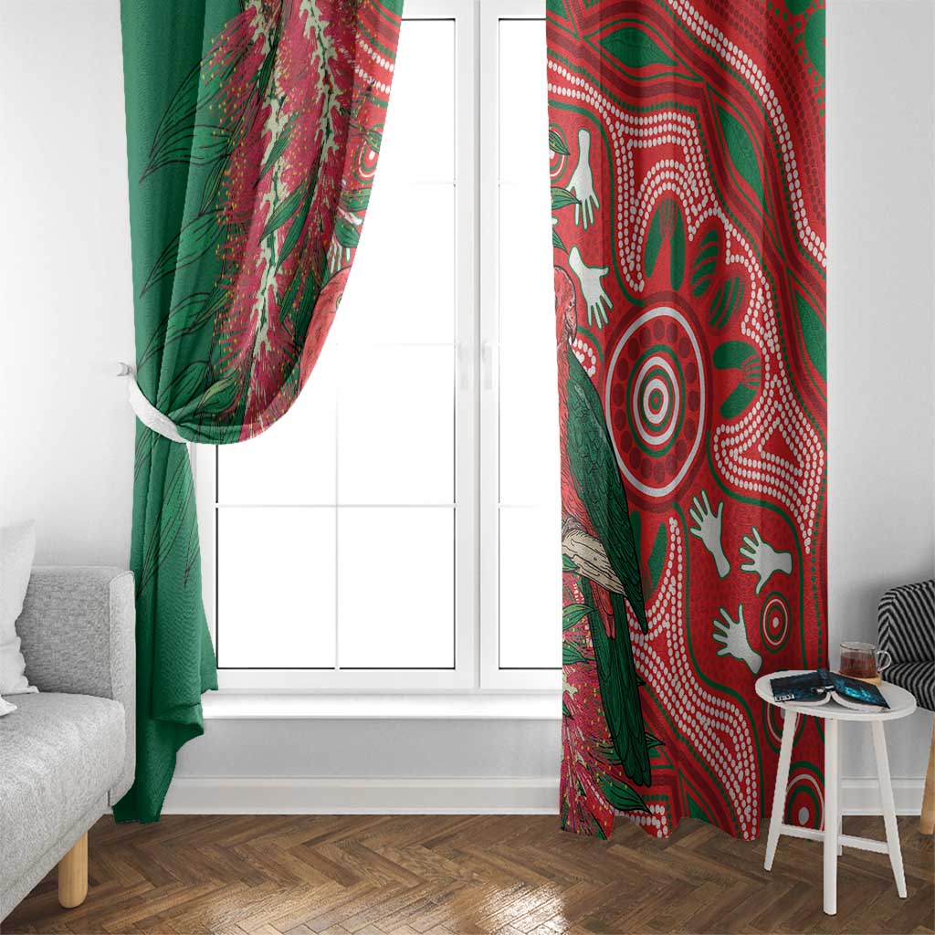 King Parrot Australia Window Curtain Bottlebrushes Aboriginal Art - Aussie Hoodie