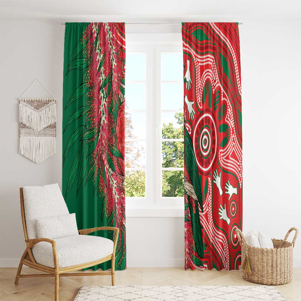 King Parrot Australia Window Curtain Bottlebrushes Aboriginal Art - Aussie Hoodie