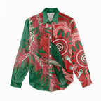 King Parrot Australia Women Casual Shirt Bottlebrushes Aboriginal Art - Aussie Hoodie
