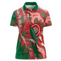 King Parrot Australia Women Polo Shirt Bottlebrushes Aboriginal Art - Aussie Hoodie