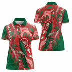King Parrot Australia Women Polo Shirt Bottlebrushes Aboriginal Art - Aussie Hoodie