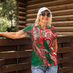 King Parrot Australia Women Polo Shirt Bottlebrushes Aboriginal Art - Aussie Hoodie