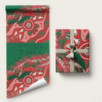King Parrot Australia Wrapping Paper Bottlebrushes Aboriginal Art - Aussie Hoodie