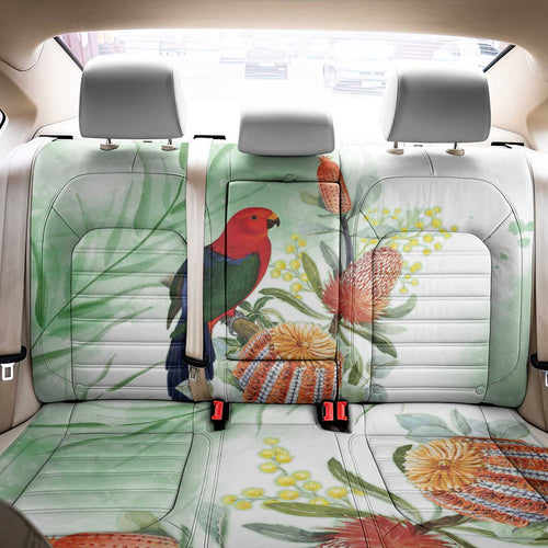 King Parrot Australia Back Car Seat Cover Alisterus Scapularis Banksia Watercolor - Aussie Hoodie