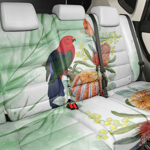 King Parrot Australia Back Car Seat Cover Alisterus Scapularis Banksia Watercolor - Aussie Hoodie