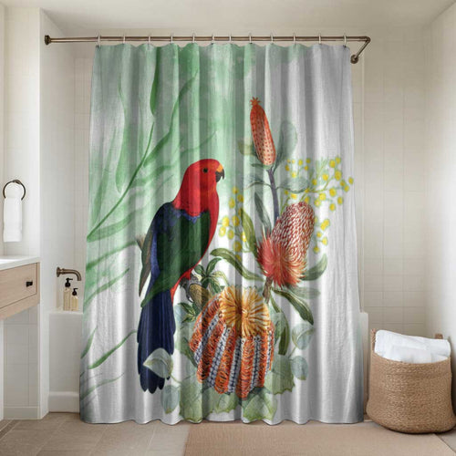 King Parrot Australia Bathroom Set Alisterus Scapularis Banksia Watercolor - Aussie Hoodie