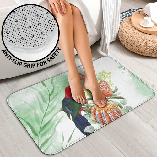 King Parrot Australia Bathroom Set Alisterus Scapularis Banksia Watercolor - Aussie Hoodie