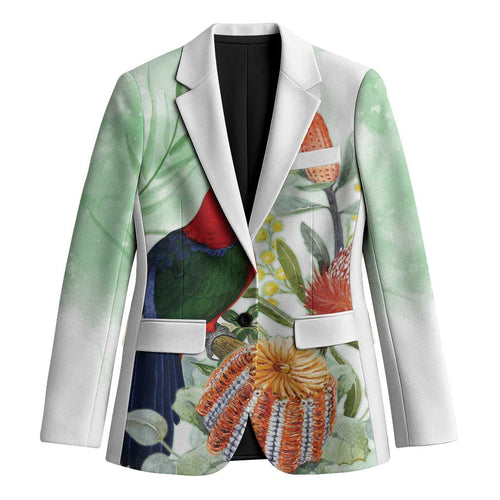 King Parrot Australia Blazer Alisterus Scapularis Banksia Watercolor - Aussie Hoodie