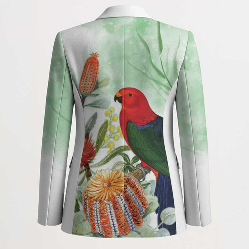 King Parrot Australia Blazer Alisterus Scapularis Banksia Watercolor - Aussie Hoodie