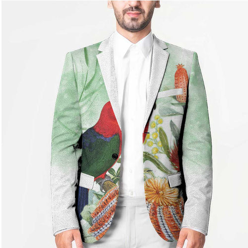 King Parrot Australia Blazer Alisterus Scapularis Banksia Watercolor - Aussie Hoodie