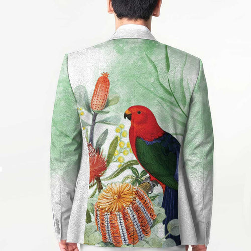 King Parrot Australia Blazer Alisterus Scapularis Banksia Watercolor - Aussie Hoodie