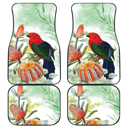 King Parrot Australia Car Mats Alisterus Scapularis Banksia Watercolor - Aussie Hoodie