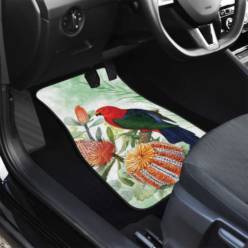 King Parrot Australia Car Mats Alisterus Scapularis Banksia Watercolor - Aussie Hoodie