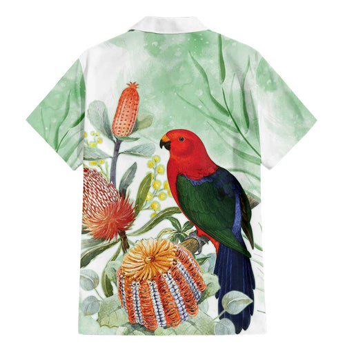 King Parrot Australia Family Matching Mermaid Dress and Hawaiian Shirt Alisterus Scapularis Banksia Watercolor - Aussie Hoodie