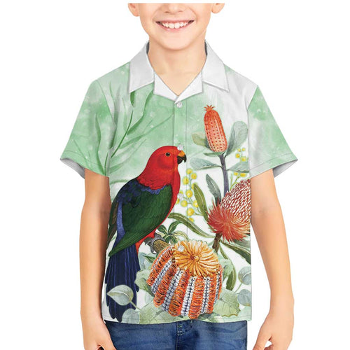 King Parrot Australia Family Matching Mermaid Dress and Hawaiian Shirt Alisterus Scapularis Banksia Watercolor - Aussie Hoodie