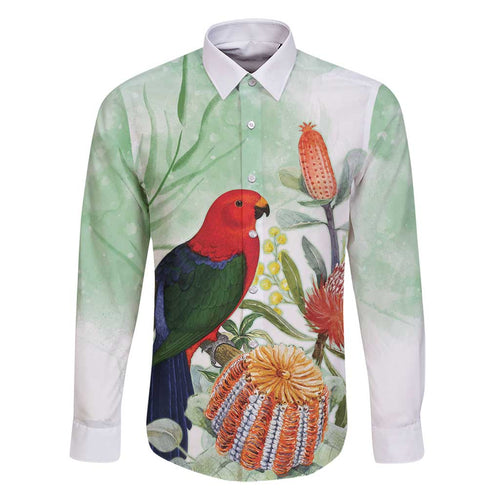 King Parrot Australia Family Matching Summer Maxi Dress and Hawaiian Shirt Alisterus Scapularis Banksia Watercolor - Aussie Hoodie