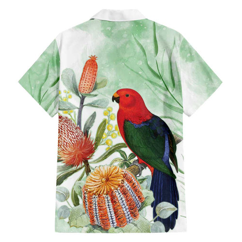 King Parrot Australia Family Matching Tank Maxi Dress and Hawaiian Shirt Alisterus Scapularis Banksia Watercolor - Aussie Hoodie