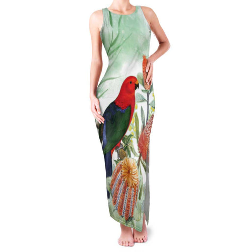 King Parrot Australia Family Matching Tank Maxi Dress and Hawaiian Shirt Alisterus Scapularis Banksia Watercolor - Aussie Hoodie