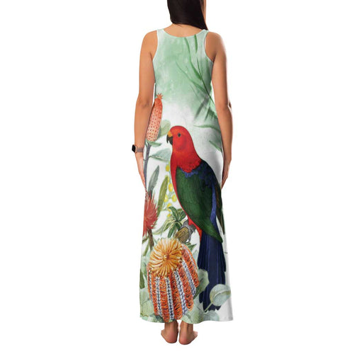 King Parrot Australia Family Matching Tank Maxi Dress and Hawaiian Shirt Alisterus Scapularis Banksia Watercolor - Aussie Hoodie