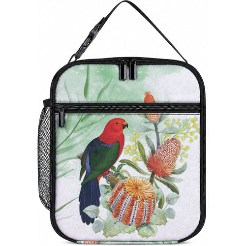 King Parrot Australia Lunch Bag Alisterus Scapularis Banksia Watercolor