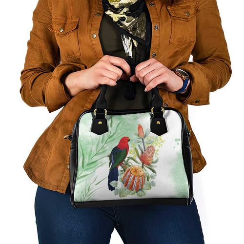 King Parrot Australia Shoulder Handbag Alisterus Scapularis Banksia Watercolor - Aussie Hoodie