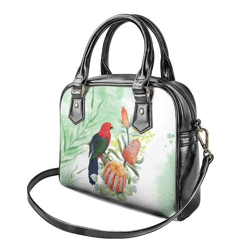 King Parrot Australia Shoulder Handbag Alisterus Scapularis Banksia Watercolor - Aussie Hoodie