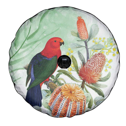 King Parrot Australia Spare Tire Cover Alisterus Scapularis Banksia Watercolor - Aussie Hoodie