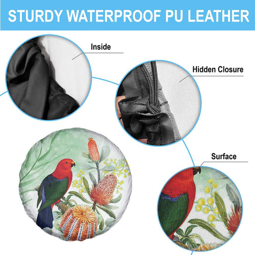 King Parrot Australia Spare Tire Cover Alisterus Scapularis Banksia Watercolor - Aussie Hoodie