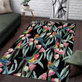 Eastern Rosella Australia Area Rug Eucalyptus Blossom Seamless Style - Aussie Hoodie