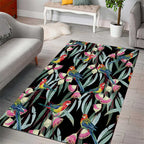 Eastern Rosella Australia Area Rug Eucalyptus Blossom Seamless Style - Aussie Hoodie