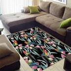 Eastern Rosella Australia Area Rug Eucalyptus Blossom Seamless Style - Aussie Hoodie