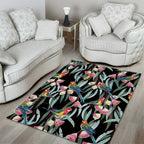 Eastern Rosella Australia Area Rug Eucalyptus Blossom Seamless Style - Aussie Hoodie