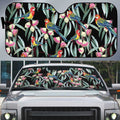 Eastern Rosella Australia Auto Sun Shade Eucalyptus Blossom Seamless Style - Aussie Hoodie