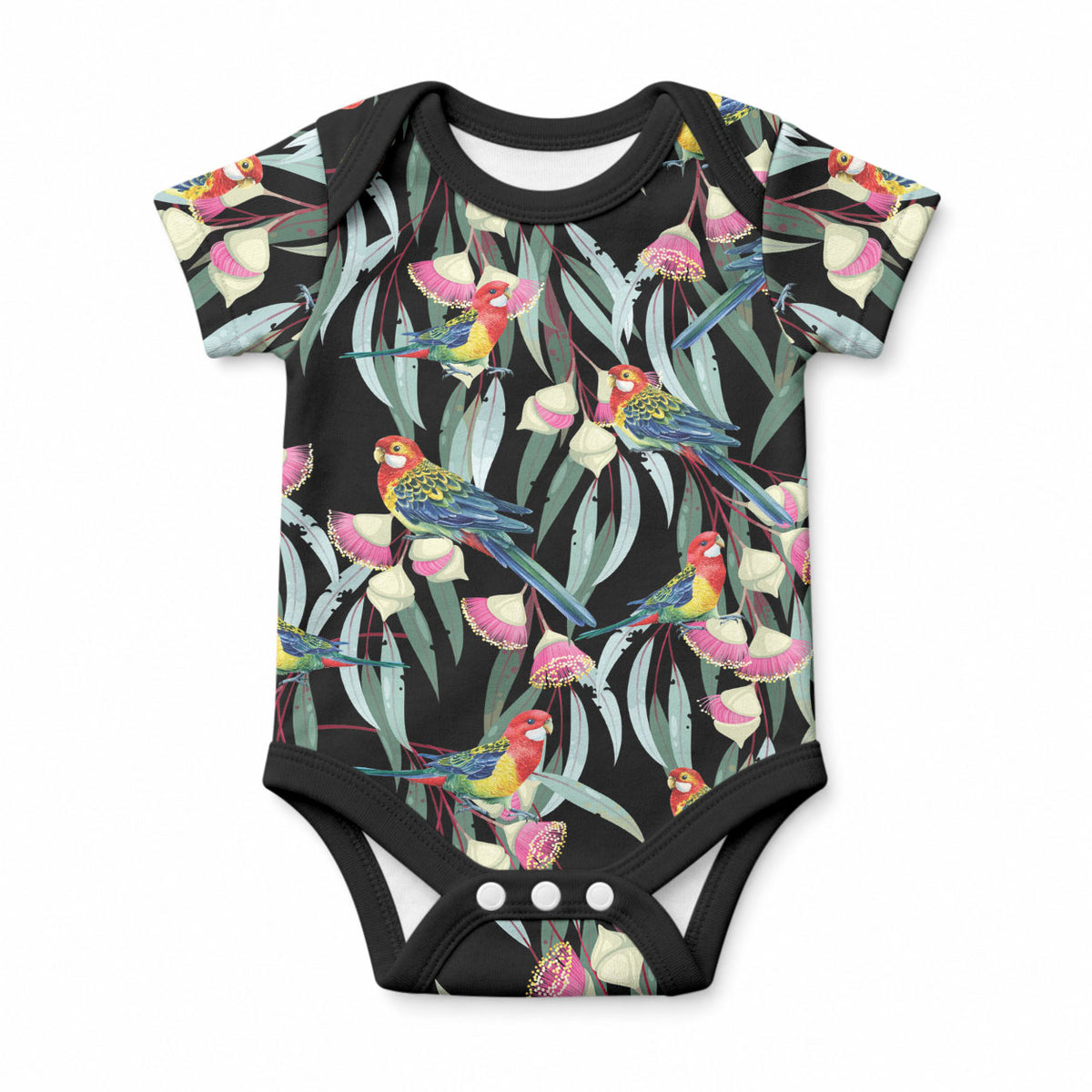 Eastern Rosella Australia Baby Onesie Eucalyptus Blossom Seamless Style